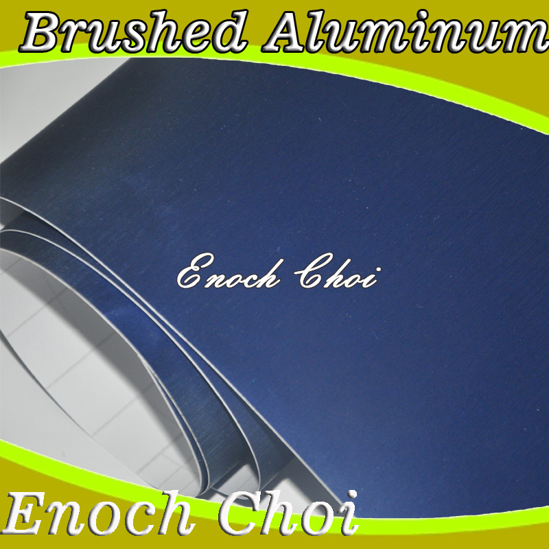 Wholesale - Brushed Aluminum vinyl, brushed blue car wrap vinyl film with air bubble free ,size:1.52m*30m/roll,Freeshipping(China (Mainland))