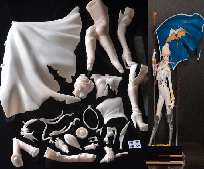 figure blank action point jual Cast  100 Action DIY GK Blank White Figure Material