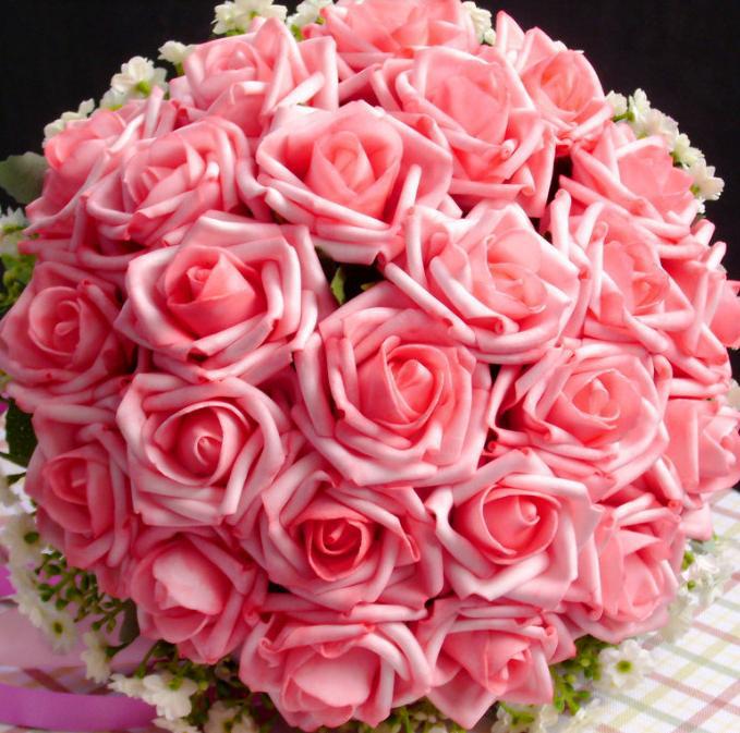 الكورية الجديدة 24 يد كبيرة الورود باقة العروس زفاف العروس أحمر وردي لاعبالزبون الأنيقملونة باقات جميلة