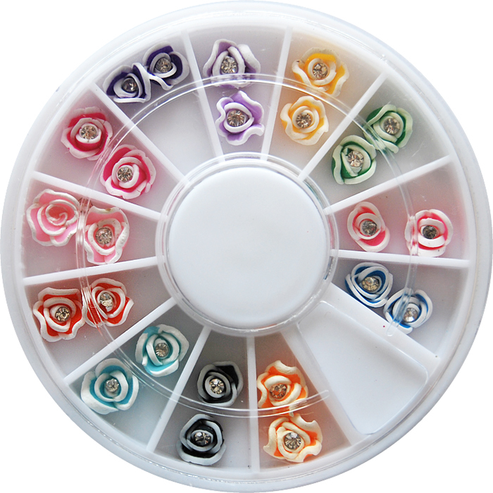 Sp14 3d three-dimensional flowers polymer clay plate decoration flower resin flower polymer clay flower nail art diy accessories(China (Mainland))