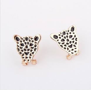 European Body Jewelry Vintage Gold Lion Head Statement Earrings Clip for Women Wholesale Free Shipping Hot(China (Mainland))