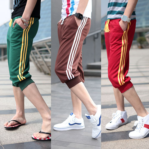 2013 screw strap brief rod sports capris pants men's 7 sports clothing male(China (Mainland))