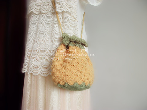 .com : Buy Pineapple bag drawstring beam port female vintage crochet ...