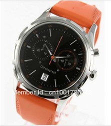 Free shipping+ wholesale! AR5849 orange rubber band black dial quartz watch men(China (Mainland))