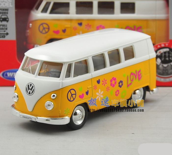 Vw classic bus willie small flower WARRIOR gift box alloy car model(China (Mainland))