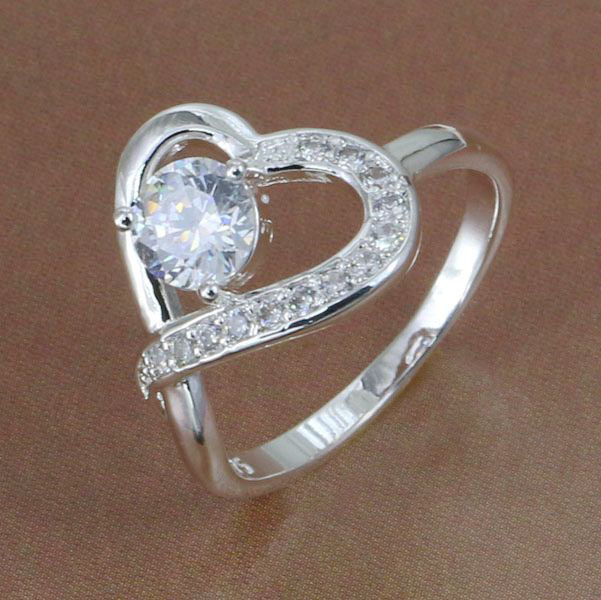 R150 Size 7 8 Wholesale 925 silver ring 925 silver fashion jewelry inlaid stone love rings