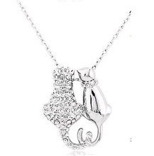CN33 Fashion Personality full rhinestone necklace lovely cat lovers Necklace wholesale