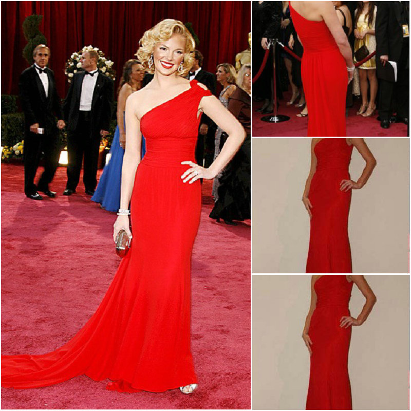 ... Red-Chiffon-Oscar-Red-Carpet-One-Shoulder-Celebrity-Inspired-Dresses