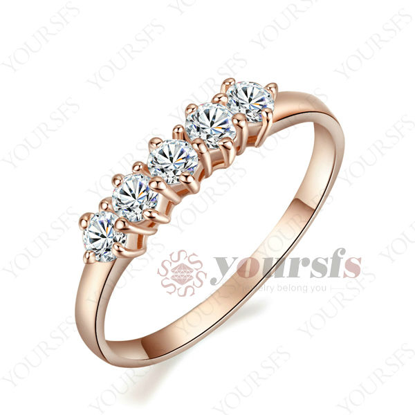 18K Gold Plated Wedding Rings Aneis Femininos Triple Austria Crystal Simulated Diamond Ring Aliexpress R215R1