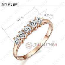 18K Gold Plated Wedding Rings Aneis Femininos Triple Austria Crystal Simulated Diamond Ring Aliexpress R215R1