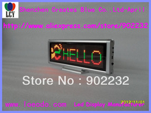 Free ship 2pcs lot RGY Tri color led message board 1 2lines USB rechargable battery led