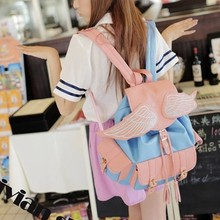 Free shipping hot 2014 spring AMO AYUMI women fashion dimensional wings backpack printing backpack bag