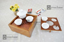 travel tea tray with glossy chinese porcelain tea set solid wooden portable tea board MODEL TR586
