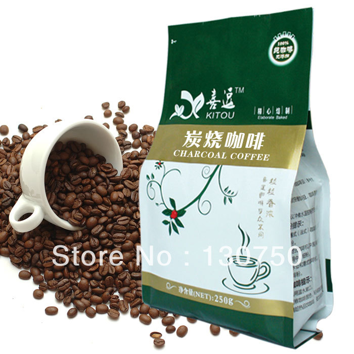 Free shipping Roasted Coffee Roasted Coffee beans Coffee powder beans carbon Coffee illy Slimming Coffee 250g