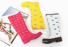 2013 hot women rain boots red vest dog wellingtons  waterproof  rubber boots galoshoes