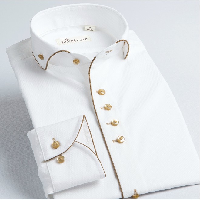 mens white and gold dress shirt