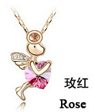 2014 fashion jewelry women necklace cupid pendant Made with Austria Crystal SWA Elements Wholesale