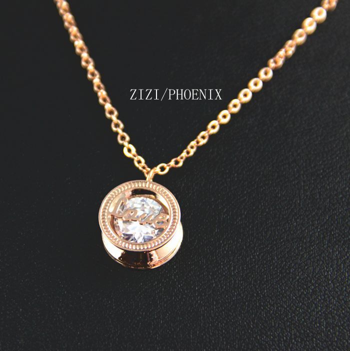 HEN024 Wholesale Fashion Designer 14K Rose Gold Plated Love joias Pendants Necklaces High quality colares bijuterias