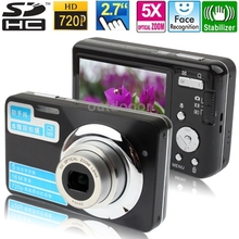 HDC-570 Black 5.0 Mega Pixels 5X Zoom Digital Camera with 2.7 inch TFT LCD Screen Support SD Card Max pixels 15 Mega pixels