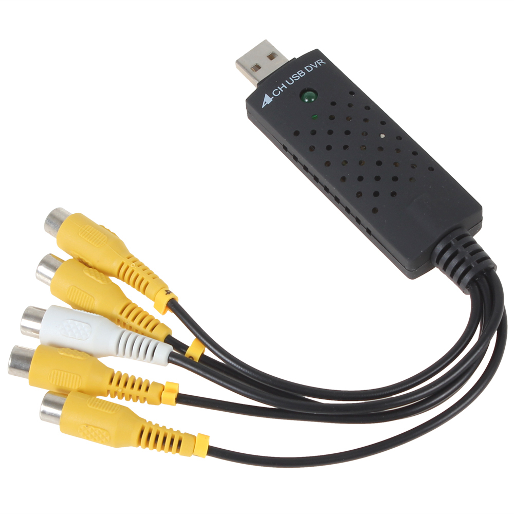 Купить EasyCAP 4 канала ввода usb 2.0 dvr рекордер карты захвата видео ...