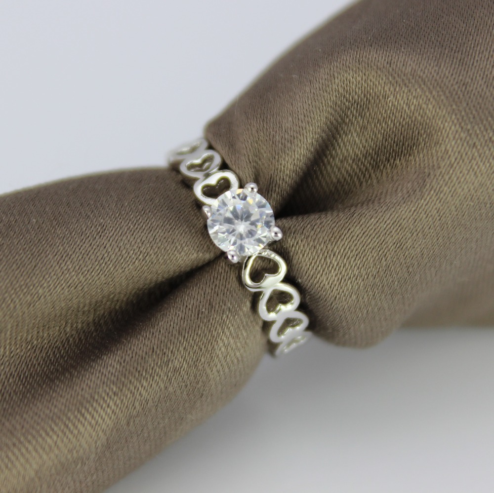 30 Off Fashion 2014 Women Wedding Rings Anel Prata 925 Cubic Zirconia Wedding Crystal Love Ring