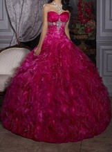 New Stock Hot Pink Prom Pageant Ball Quinceanera Dresses Sz4+6+8+10+12+14+16