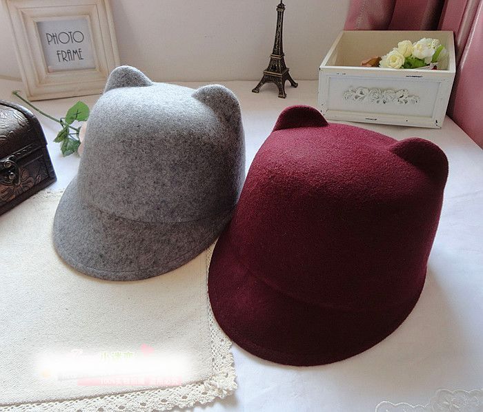 New 2014 Autumn Women s Devil Hat Punk Fashion Unique Lovely Cute Kitty Cat Ears hat