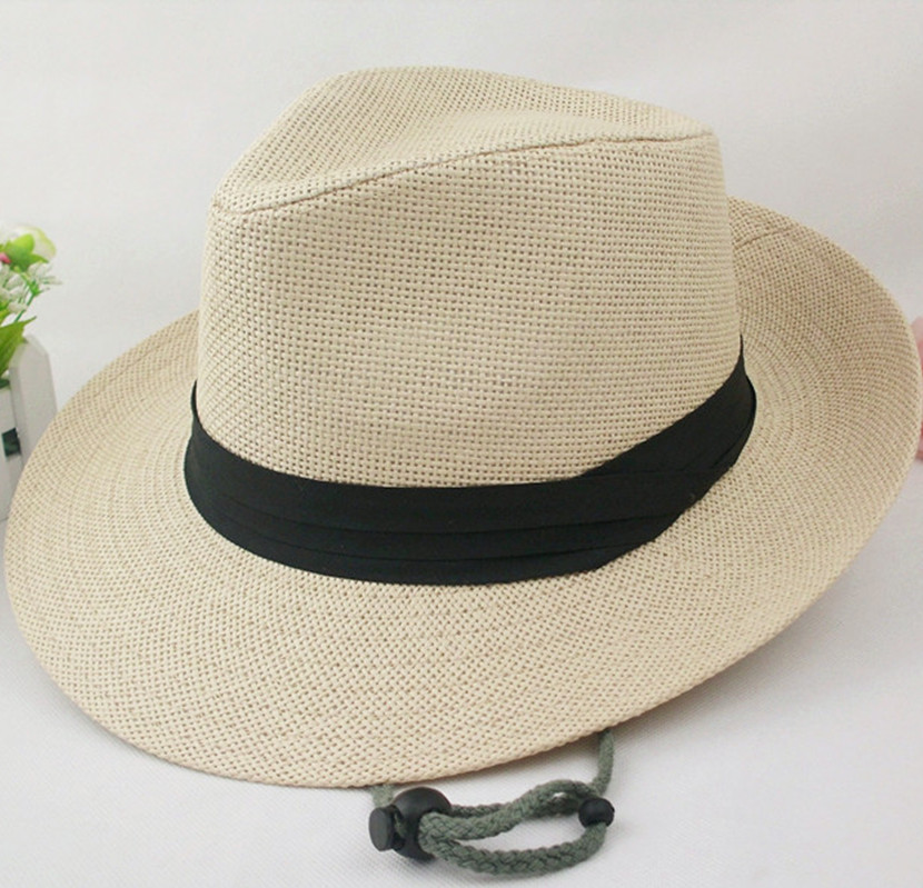 Male summer along the large straw hat sun hat outdoor hat fedoras female sunbonnet sun panama