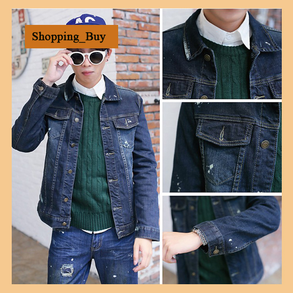2015 Promotion Limited Short Casual Acrylic Men Winter Jacket Free Shipping Long Sleeve Pockets Denim Men