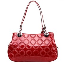 Larento brand women s crocodile handbag classic plaid multi layer japanned leather cowhide shoulder bag graceful