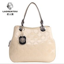 Larento brand women s crocodile handbag classic plaid multi layer japanned leather cowhide shoulder bag graceful