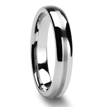 Tailor Made 4mm Center Brushed Sripe Tungsten Ring Domed Wedding Band Size 4-18 (#NR304)