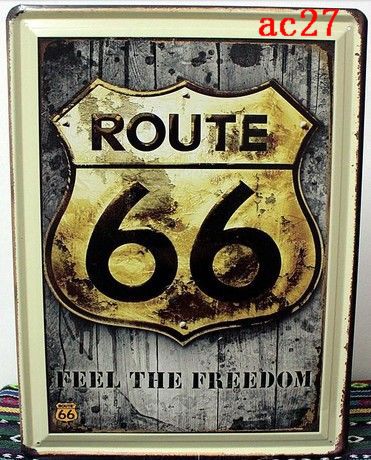 US TIN  Metal  rustic Type! 66 Pieces garden metal Route Rustic Freedom 30*40cm, SIGN 10 signs