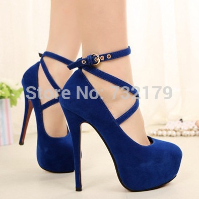 royal-blue-high-heels-woman-shoes-ankle-strap-black-heels-cheap-sexy ...