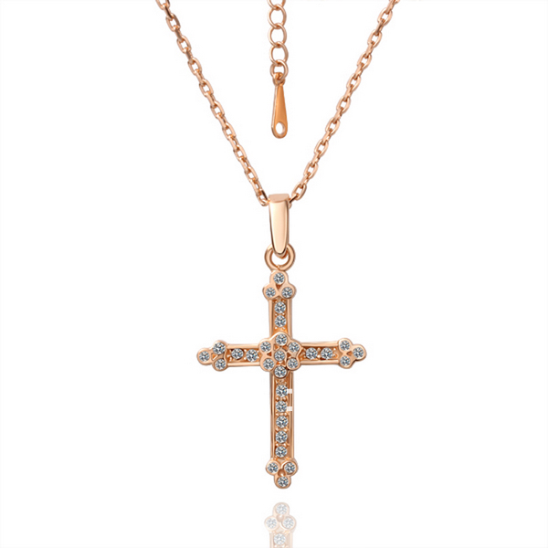Rose-White-Gold-Plated-Items-Crystal-Pave-Sideway-Jesus-Cross-Pendant ...