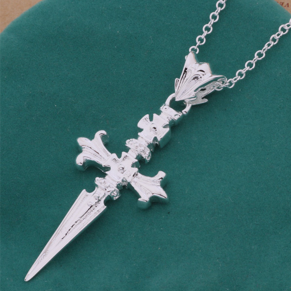 Sale Necklace Sterling  Pendant Hot Silver For Knife knife cross 925 YX178  Cross pendant