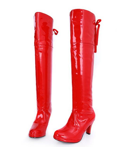 Wholesale 2013 Newest Big Size 30 48 Black Red White High Heel Platform Lace Up Riding