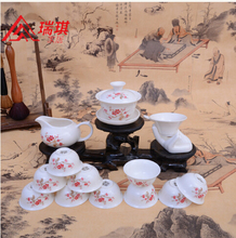 HOT 14pcs tea set bone china kung fu tea sets ceramic tea tools pu er tea
