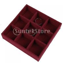Free Shipping Suedette MDF 3 Compartment Jewelry Box Storage Case Lock w Mirror Red