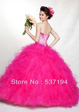 New Arrival Free Shipping Ball Gown Sweetheart Beaded Bodice Blue and Hot Pink Tulle Quinceanera Dresses
