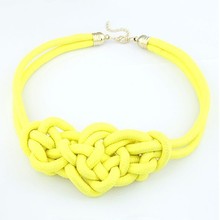 (Min order$10) Free Shipping!European And American Fashion All-match Fluorescent Color Manual Heart Fashion Necklace!#2293