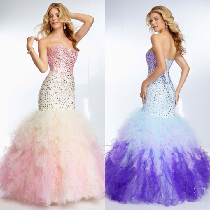 ... Tulle Mermaid Gown Sweetheart Corset Back Expensive Prom Dresses 2015
