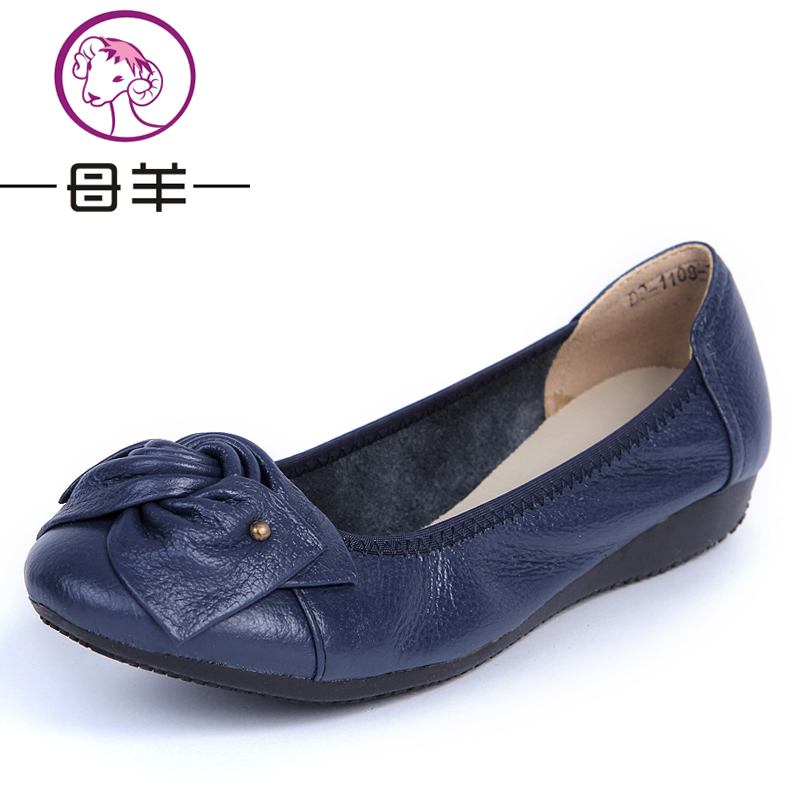 Plus size 34 43 women genuine leather flat shoes First layer of cowhide casual single shoes