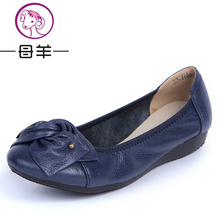 Genuine leather cow muscle shoes women’s shoes outsole gommini loafers flat heel female casual shoes work shoes mother shoes