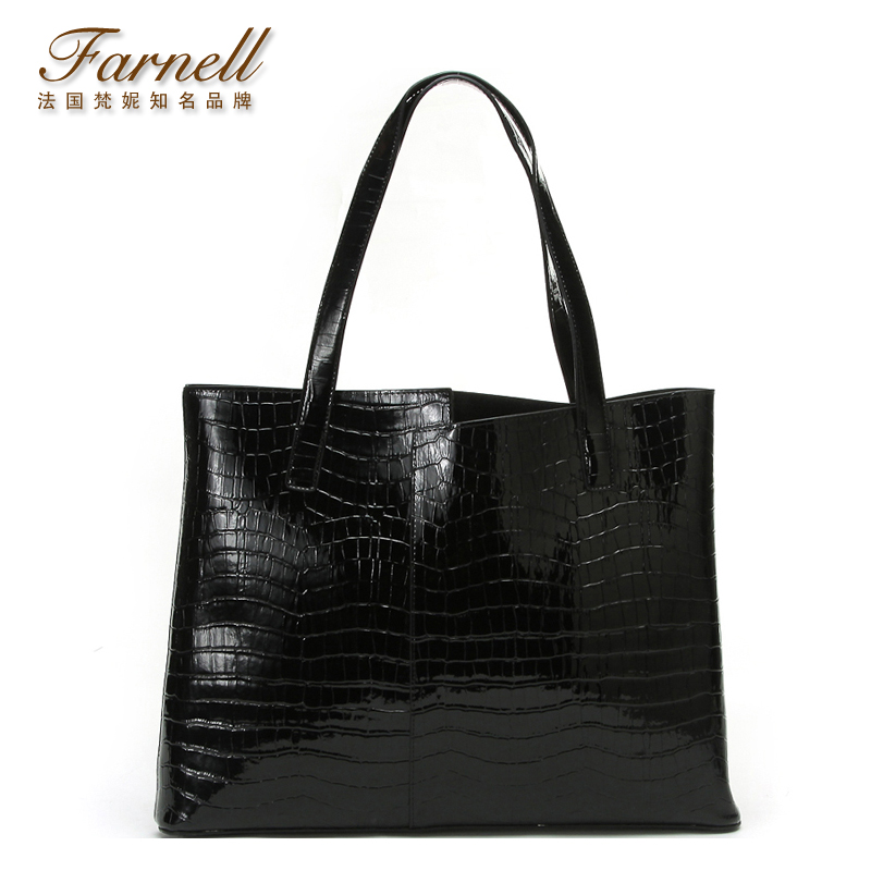 Genuine leather women s handbag bag formal casual shoulder bag big bags Fashion leather handbag free