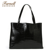 Genuine leather women s handbag bag formal casual shoulder bag big bags Fashion leather handbag free