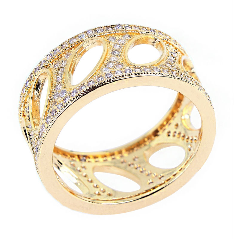 New Fashion Woman Luxury Hollow Design Wedding Rings Top Grade Zirconia Crystal Nickel Free Plating Propose