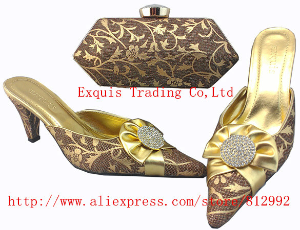 Directly selling Lady Italy style shoes and bag match high quatily evening bag and shoes set
