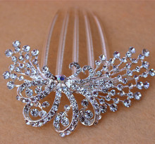 Bridal Wedding Party Quality Flower Leaf Crystal Hair Comb Rhinestone Bridal Hair Accessories Wedding Jewelry J13