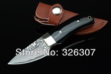 Damascus Little Dark thumb small straight knife pocket knife folding knife Jungle Survival